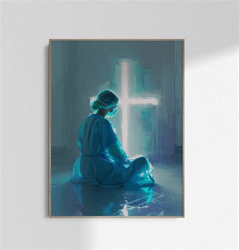 Praying Nurse Prayer Art, Christian Nurse Gift Christian Art, EMT ...