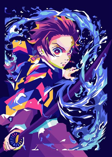 Tanjiro Demon Slayer Wpap Poster By Rochefort Displate In