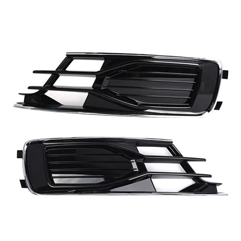 2Pcs Black Front Bumper Lower Grill Grills Covers For Audi A6 C7 Sedan