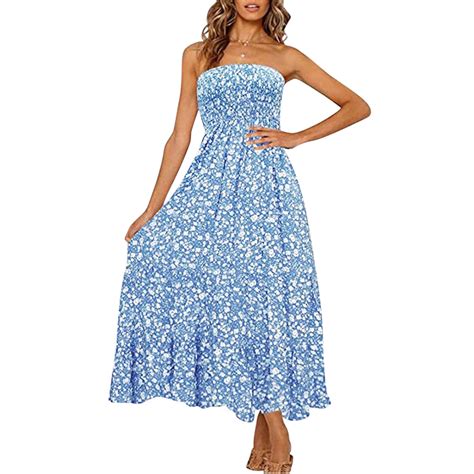 IDALL Summer Dresses Boho Dresses Women Casual Floral Printing Summer