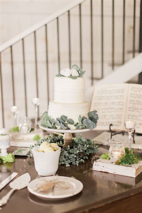 White And Eucalyptus Rustic Wedding Cake Rustic Wedding Cake Rustic