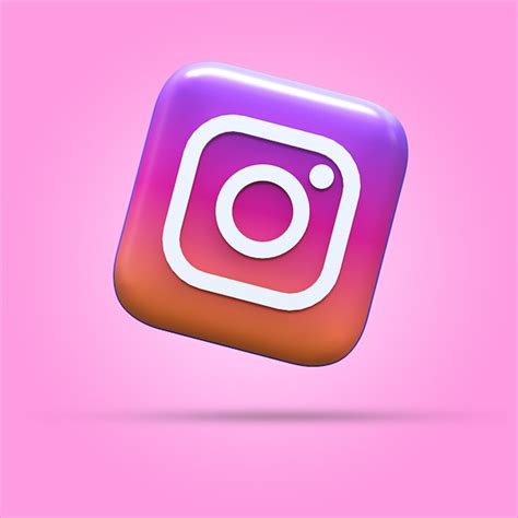 Premium Psd Instagram Icon D Render Psd Mockup