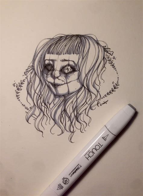 Inktober Day Two Creepy Doll Im So Far Behind 0 Art By Giselle G