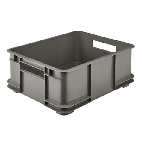 Caisse De Rangement En Plastique 20 Litres Gris Leroy Merlin