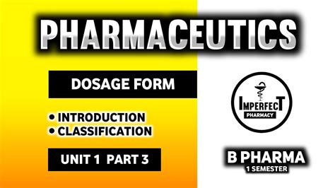 Dosage Form Classification Of Dosage Form Pharmaceutics B Pharma