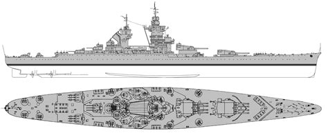 Richelieu-class battleship Blueprint - Download free blueprint for 3D ...