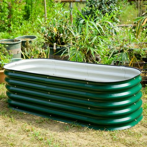 Vegega 17 Tall 5x2 Metal Corrugated Raised Garden Bed Kit Planter