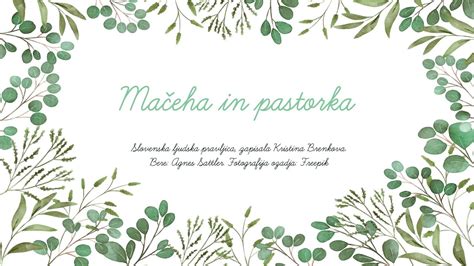 Mačeha in pastorka slovenska ljudska pravljica YouTube