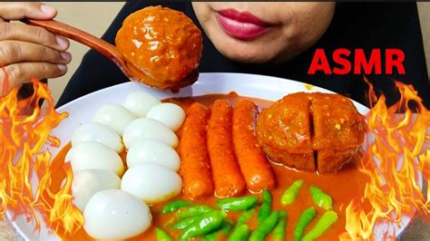 Pedas Gilamukbang Bakso Sosis Telor Puyuh Kuah Lavaeating Sounds