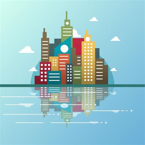 Premium Vector Modern City Skyline Illustration