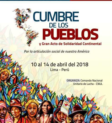 Convocan En Per A Cumbre De Los Pueblos Y Gran Acto De Solidaridad