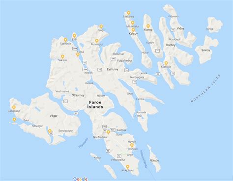 Faroe Islands Road Map - Share Map