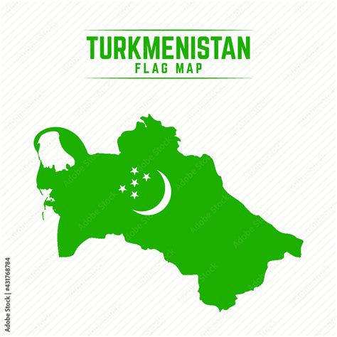 Flag Map of Turkmenistan. Turkmenistan Flag Map Stock Vector | Adobe Stock