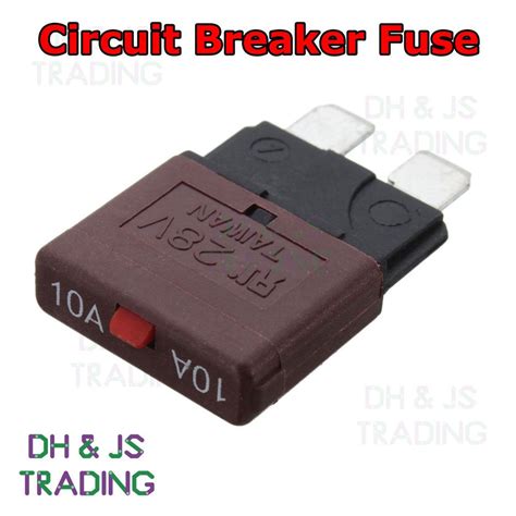 10a Circuit Breaker Blade Fuse 12v 24v Resettable Marine Rally