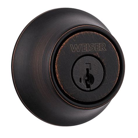 Weiser Elements Venetian Bronze Deadbolt Entry Door Lock With Key The Home Depot Canada