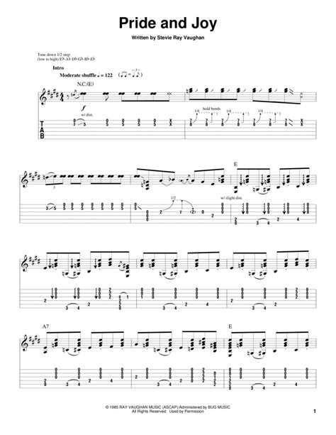 Pride And Joy By Stevie Ray Vaughan Stevie Ray Vaughan Digital Sheet