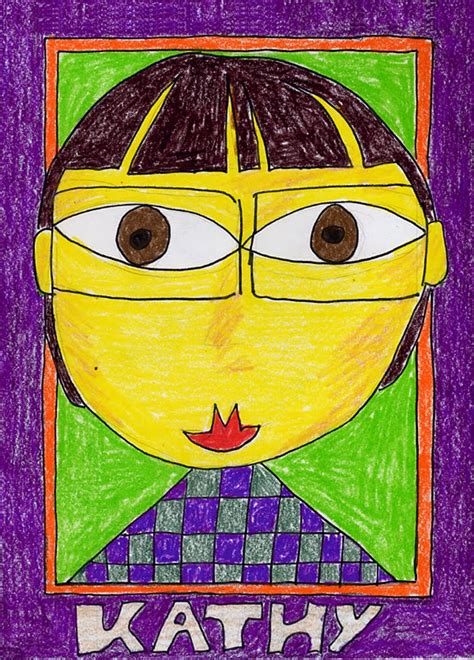 Hundertwasser Style Portrait - Art Projects for Kids