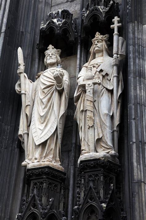 Sculptures Of The Cologne Cathedral Stock Image Image Of Christianity