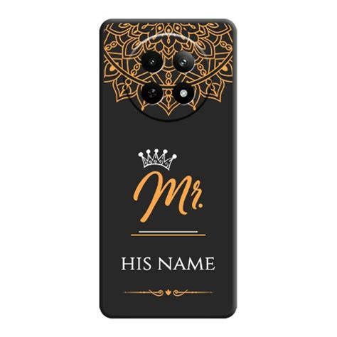 Buy Mr Name With Floral Design On Personalised Space Black Soft Matte