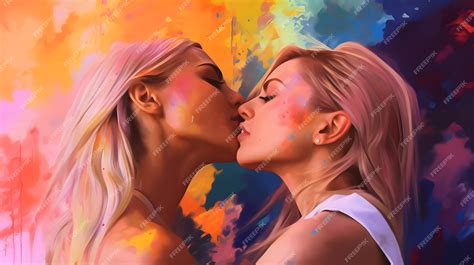 Premium Ai Image 12 Lesbian Couple Lgbt Pride Bundle Black Outlines