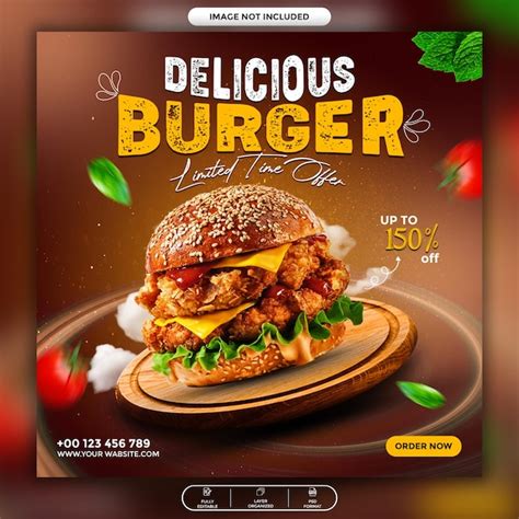 Premium Psd Delicious Food Social Media Promotion And Banner Post