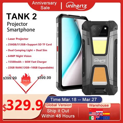 Unihertz Tank Projector Powered Smartphone Gb Gb Camping