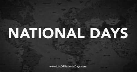 National-Days - List Of National Days