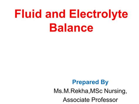 Fluid Andelectrolyte Balance Ppt