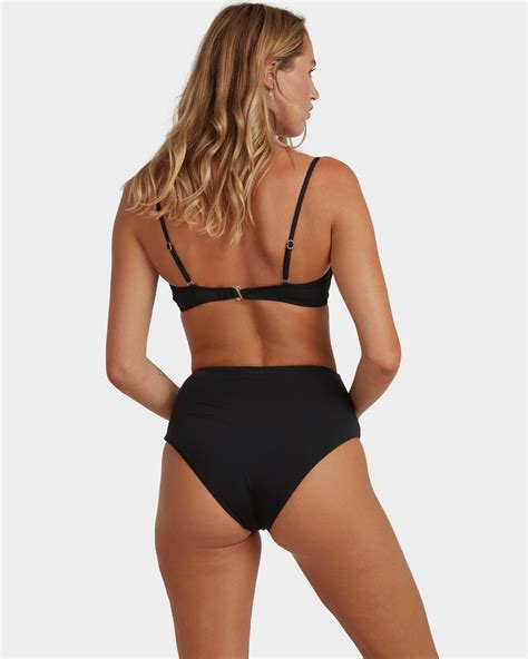 Billabong Sol Searcher Hi Retro Bikini Bottoms Black SurfStitch