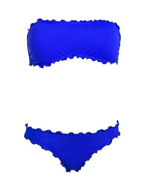 Bikini Fascia Frou Frou Con Giada O Antigua Blue Oltremare