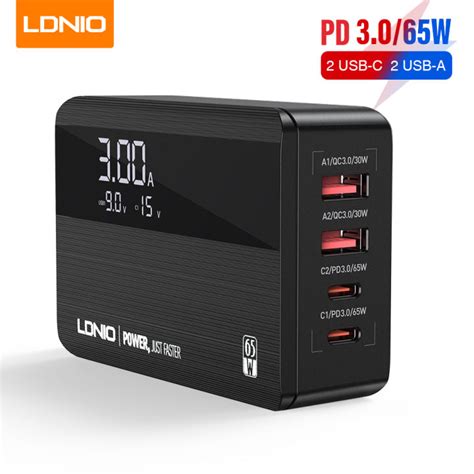 Ldnio 65w Usb C Charger Qc3 0 Pd Charger Smart Multiport Desktop Fast Charging Wall Charger