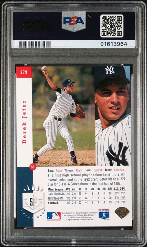 Upper Deck Sp Foil Rookie Derek Jeter Psa Ex Mt Ebay