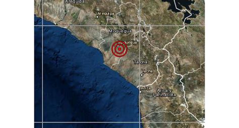 Sismo de magnitud 3 7 se registró esta tarde en Moquegua PERU EL