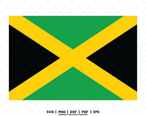 Jamaican Flag SVG, Jamaican, Jamaica Svg, Jamaican Flag Clipart, Black ...