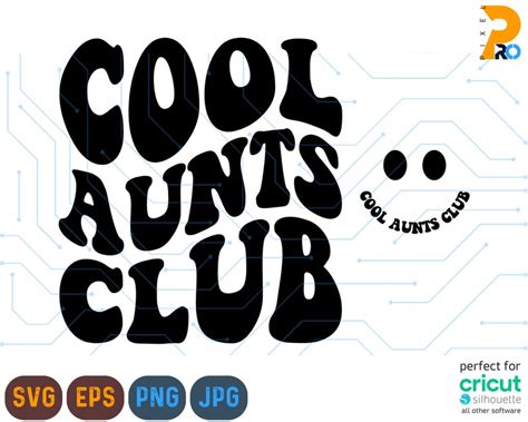 Cool Aunts Club Svg Wavy Svg Wavy Text Retro Svg Cool Etsy