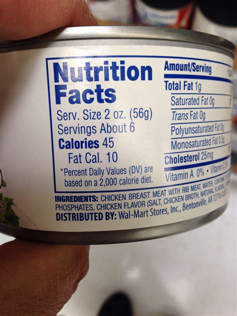 Canned Chicken Breast Nutrition Label At Michaelkfunko Blog