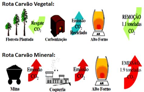 Carvão Vegetal E Mineral - Rota do carvão mineral e vegetal. [1] | Download Scientific Diagram