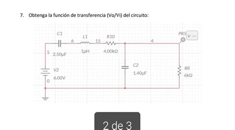 Solved 7 Obtenga la función de transferencia Vo Vi del Chegg