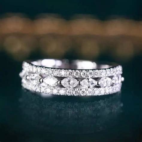 moissanite wedding band rings 12