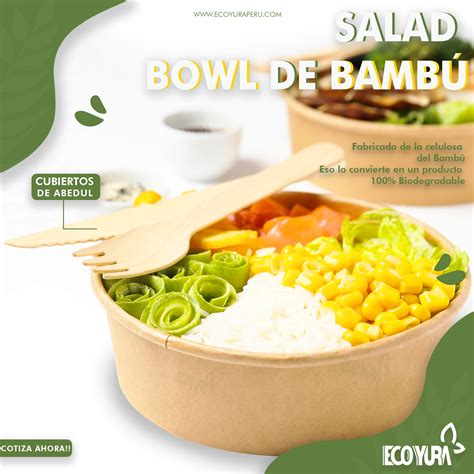 Bowl De Bamb Biodegradable Ml Tapa Pet Envases Biodegradables