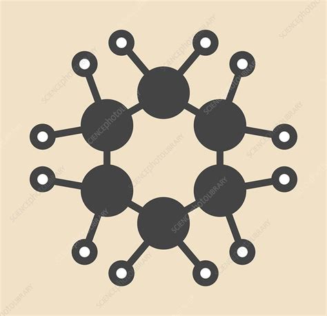 Cyclohexane Chemical Solvent Molecule Stock Image F0125906