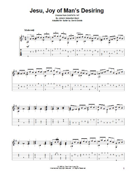 Jesu Joy Of Man S Desiring Guitar Tab By J S Bach Guitar Tab