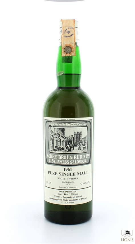 Berry Bros 1961 Pure Single Malt B 1973 one of the best types of Scotch ...