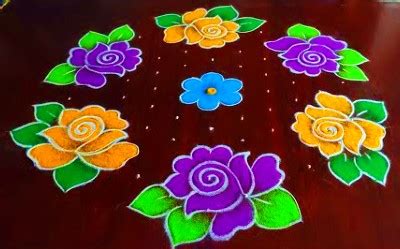 11 - 6 Dots Special Flower Rangoli Designs - Rangoli Designs - Blouse ...