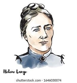 Marie Sklodowska Curie Watercolor Portrait Ink Stock Illustration