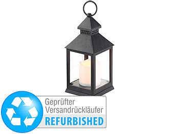 Lunartec Laterne Beleuchtung LED Laterne Mit Flackernder LED Kerze Und