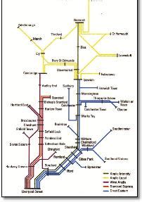 East Anglia - Abellio, NatEx, One & Gt Eastern train / rail maps