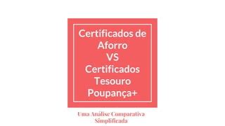 Certificados De Aforro Vs Certificados Tesouro Poupan A Ppt