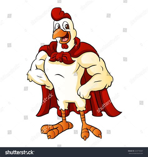 Cartoon Super Rooster Posing Stock Vector (Royalty Free) 424776907 ...