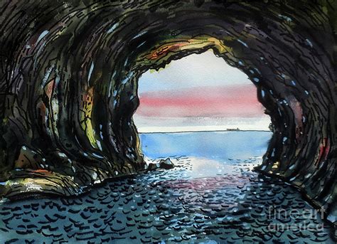 Ocean Cave Painting by Terry Banderas